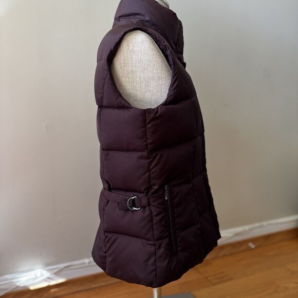 Eddie Bauer Women’s Premium Goose Down Puffer Vest Winter Cabin Cottage Brown M - Picture 4 of 16